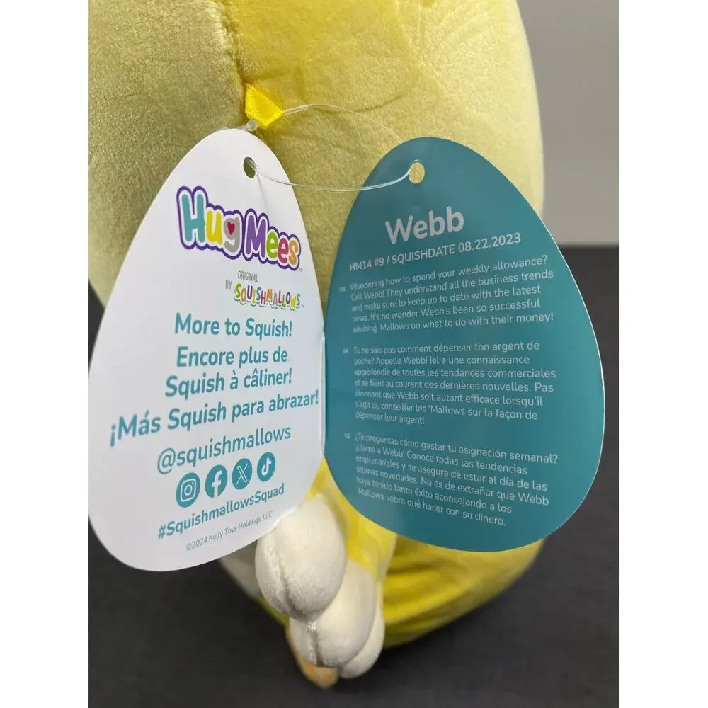 NWT Squishmallows HugMees Webb 10” Plush Stuffed Animal Toy